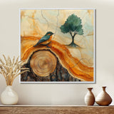 Pink Crystals Color World Map Wood Slide - Woodpecker Bird Wall Art Prints