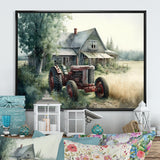 Tractor In Barn I - Truck Canvas Wall Art
