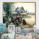 Tractor In Barn I - Truck Canvas Wall Art