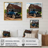 30S Ford Car In Barn II Framed Canvas Vibrant Gold - 1.5"Thick