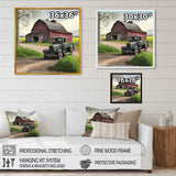 30S Ford Car In Barn III Framed Canvas Vibrant Gold - 1.5"Thick