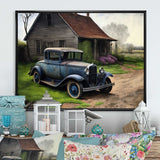 30S Ford Car In Barn V Framed Canvas Vibrant Gold - 1.5"Thick