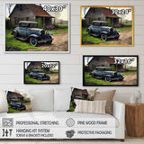 30S Ford Car In Barn V Framed Canvas Vibrant Gold - 1.5"Thick