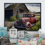 30S Ford Car In Barn VI Framed Canvas Vibrant Gold - 1.5"Thick