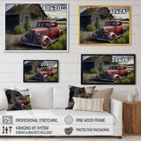 30S Ford Car In Barn VI Framed Canvas Vibrant Gold - 1.5"Thick