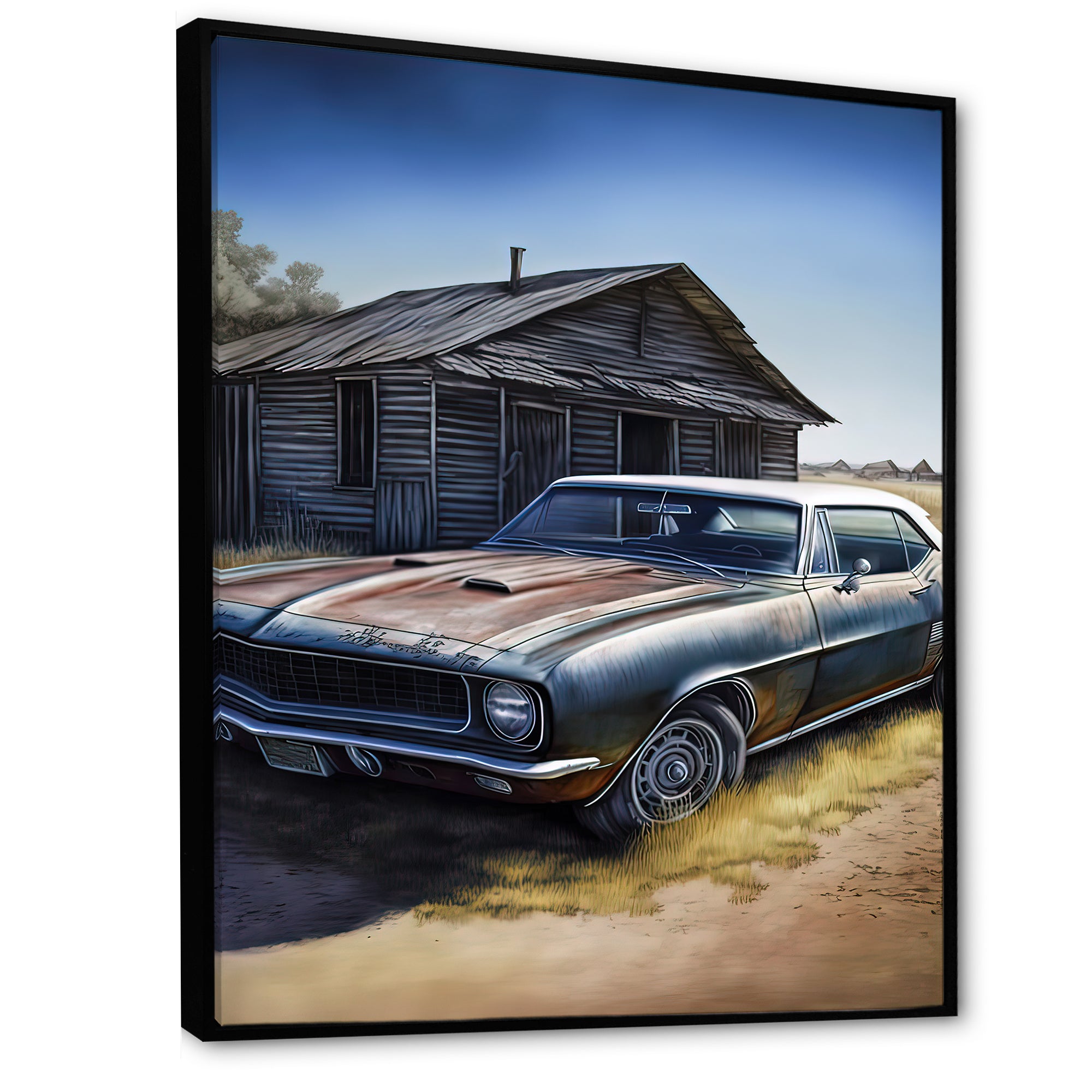 Old True In Barn - Car Old American Canvas Wall Art