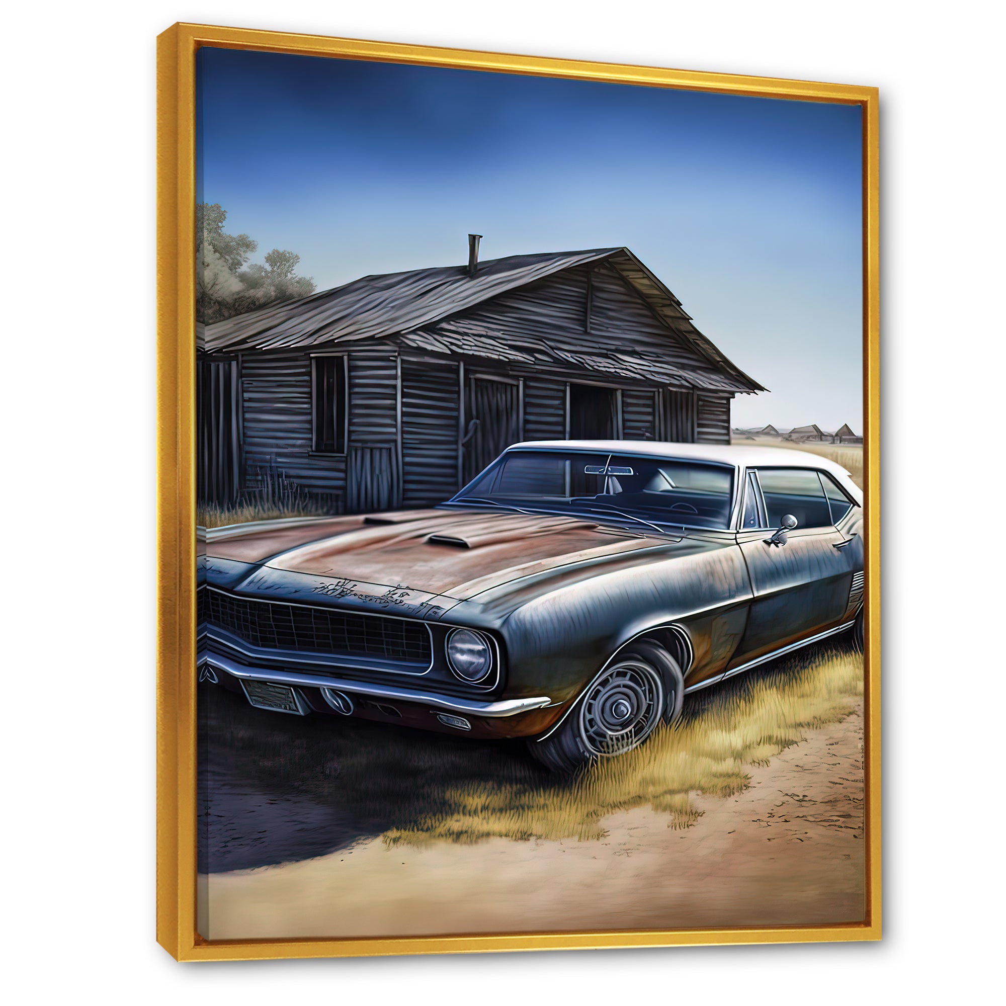 Old True In Barn - Car Old American Canvas Wall Art