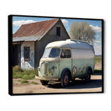 Old Milk Delivery In Barn - Car Old American Canvas Wall Art