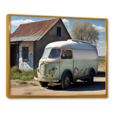 Old Milk Delivery In Barn - Car Old American Canvas Wall Art