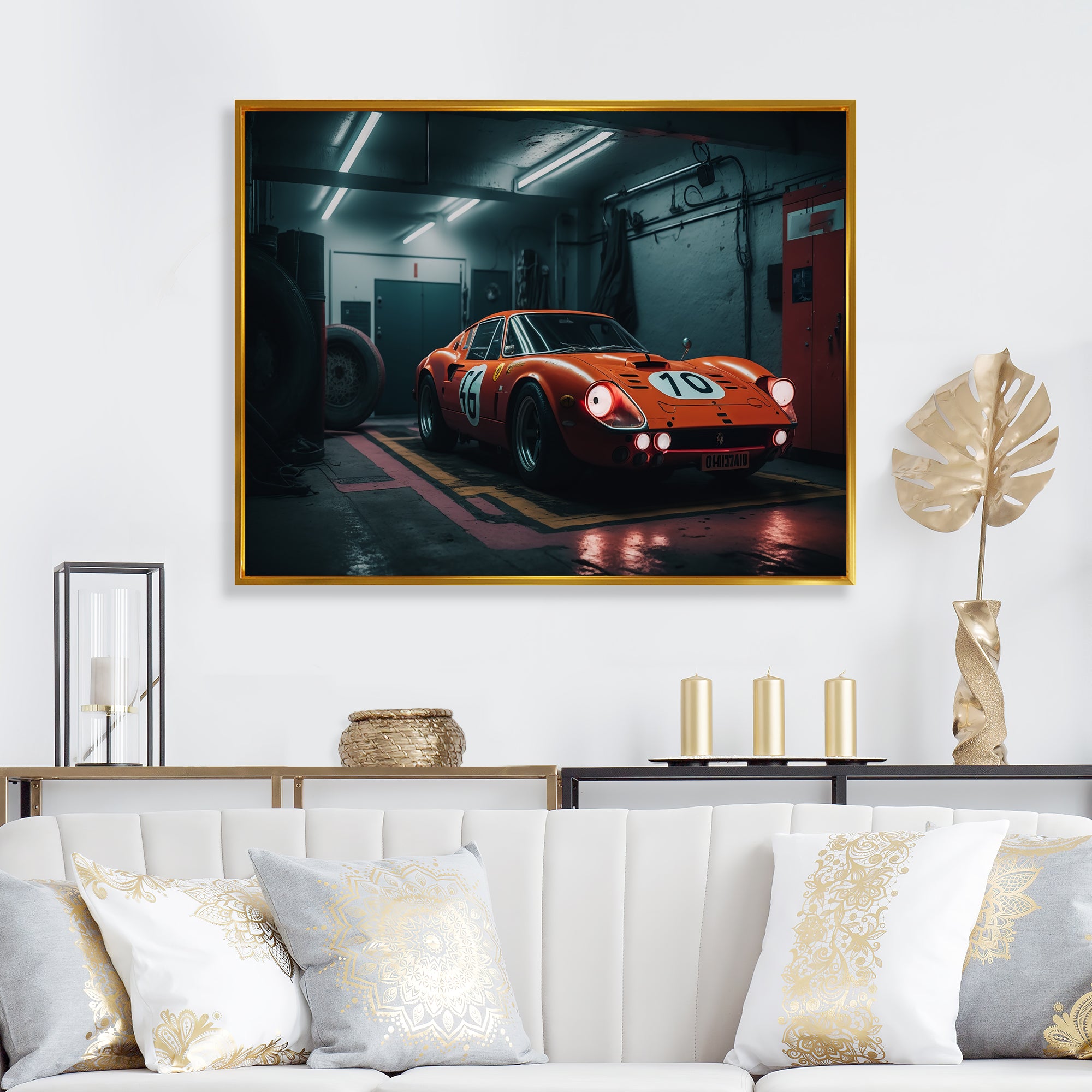 Orange Exotic Car Photography - Cars Race Exotic Canvas Wall Art