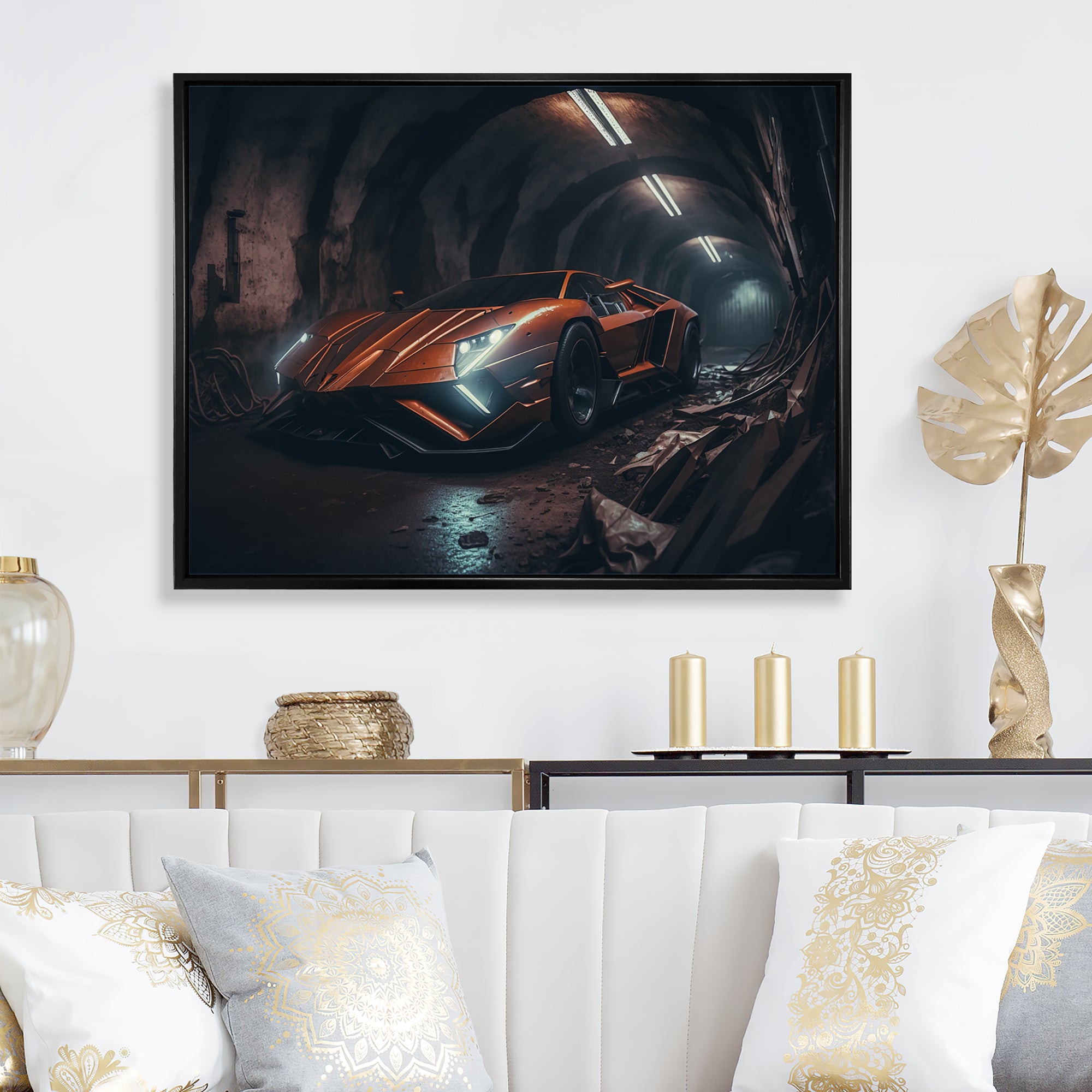 Orange Body kit Exotic Car Photography - Cars Race Exotic Canvas Wall Art