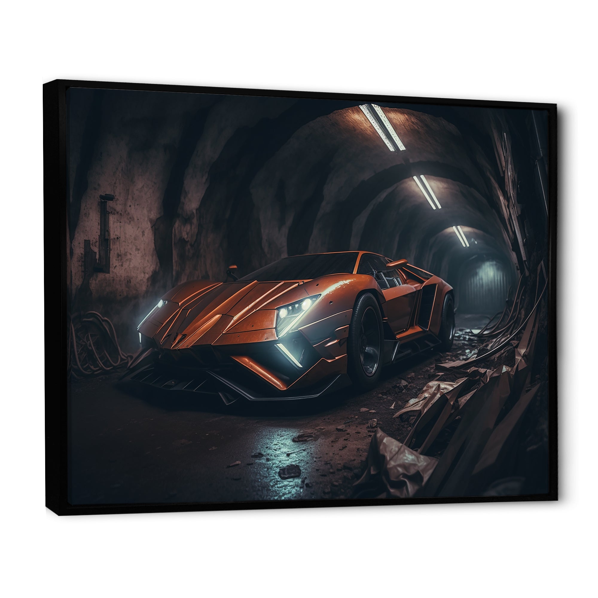 Orange Body kit Exotic Car Photography - Cars Race Exotic Canvas Wall Art