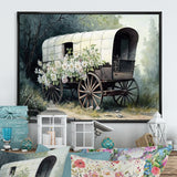 Flower Old Cottage Caravan I - Car Old American Canvas Wall Art