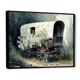 Flower Old Cottage Caravan I - Car Old American Canvas Wall Art