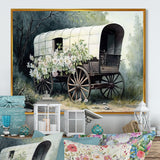 Flower Old Cottage Caravan I - Car Old American Canvas Wall Art