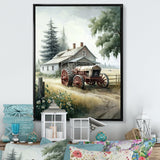 Tractor At The Barn In Summer I - Car Old American Canvas Wall Art