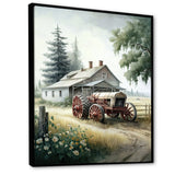 Tractor At The Barn In Summer I - Car Old American Canvas Wall Art