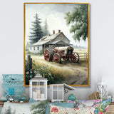 Tractor At The Barn In Summer I - Car Old American Canvas Wall Art