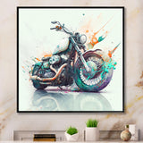 Modern Vibrant Motorcycle - Motorcycle Canvas Wall Art