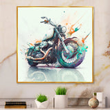 Modern Vibrant Motorcycle - Motorcycle Canvas Wall Art