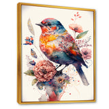 Cute Bird Floral Art - Bird Wall Decor