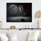 Touchdown On The Moon - Sport Basketball Canvas Wall Art