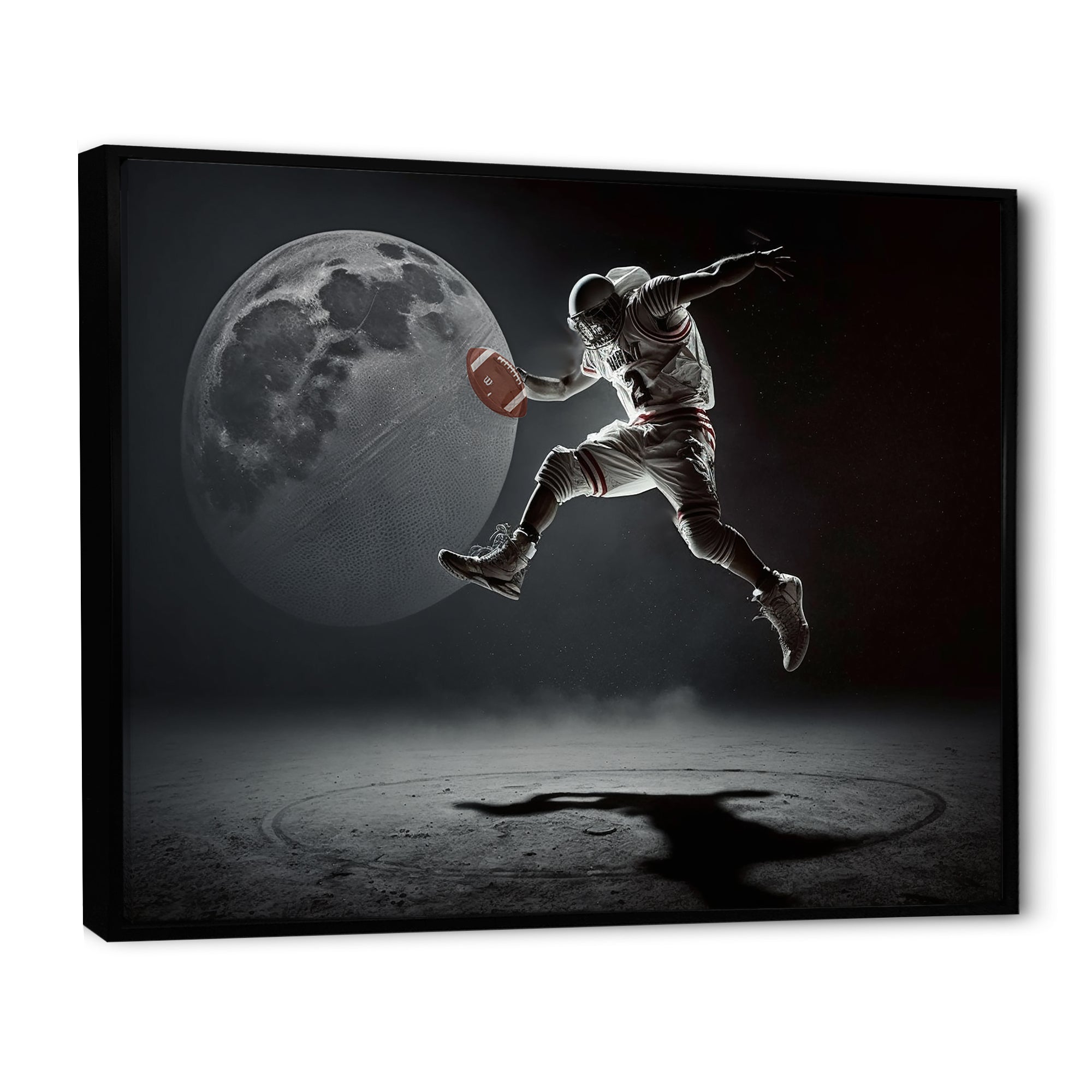 Touchdown On The Moon - Sport Basketball Canvas Wall Art