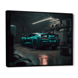 Vette In Underground Garage - Car Exotic Canvas Wall Art