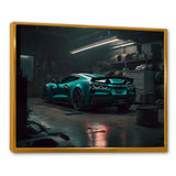 Vette In Underground Garage - Car Exotic Canvas Wall Art