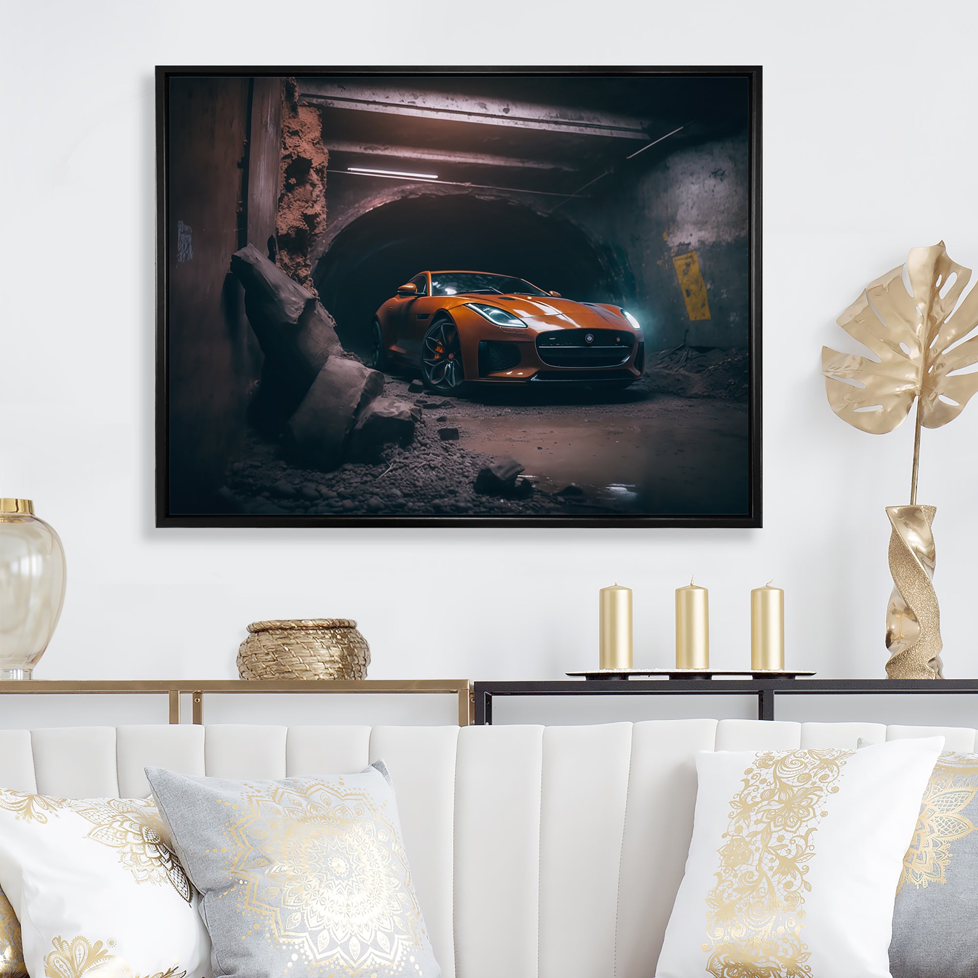 F In Underground Garage - Car Exotic Canvas Wall Art