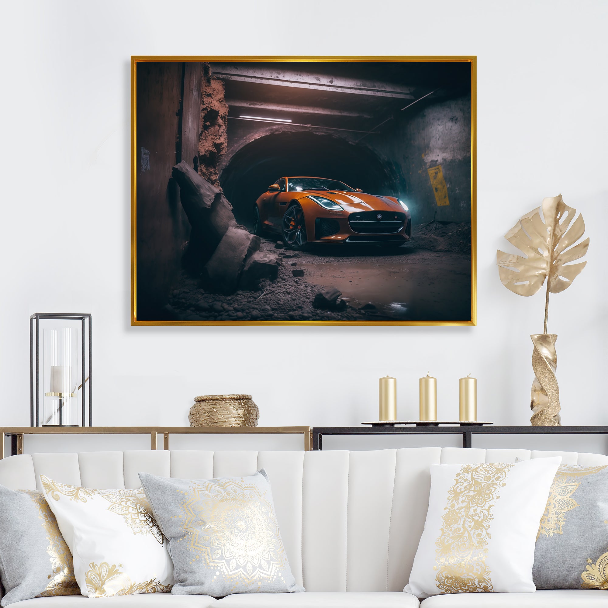F In Underground Garage - Car Exotic Canvas Wall Art