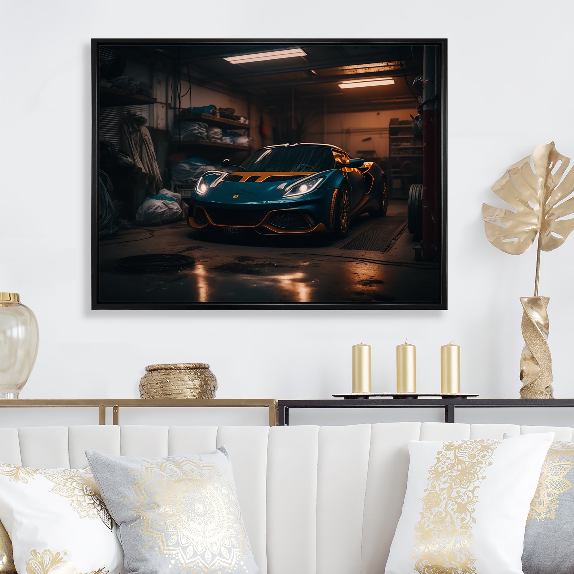 Uk Car In Underground Garage - Car Exotic Canvas Wall Art