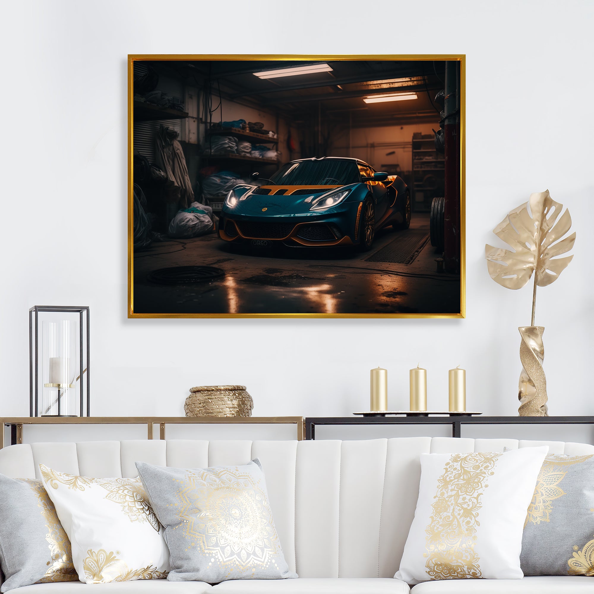 Uk Car In Underground Garage - Car Exotic Canvas Wall Art