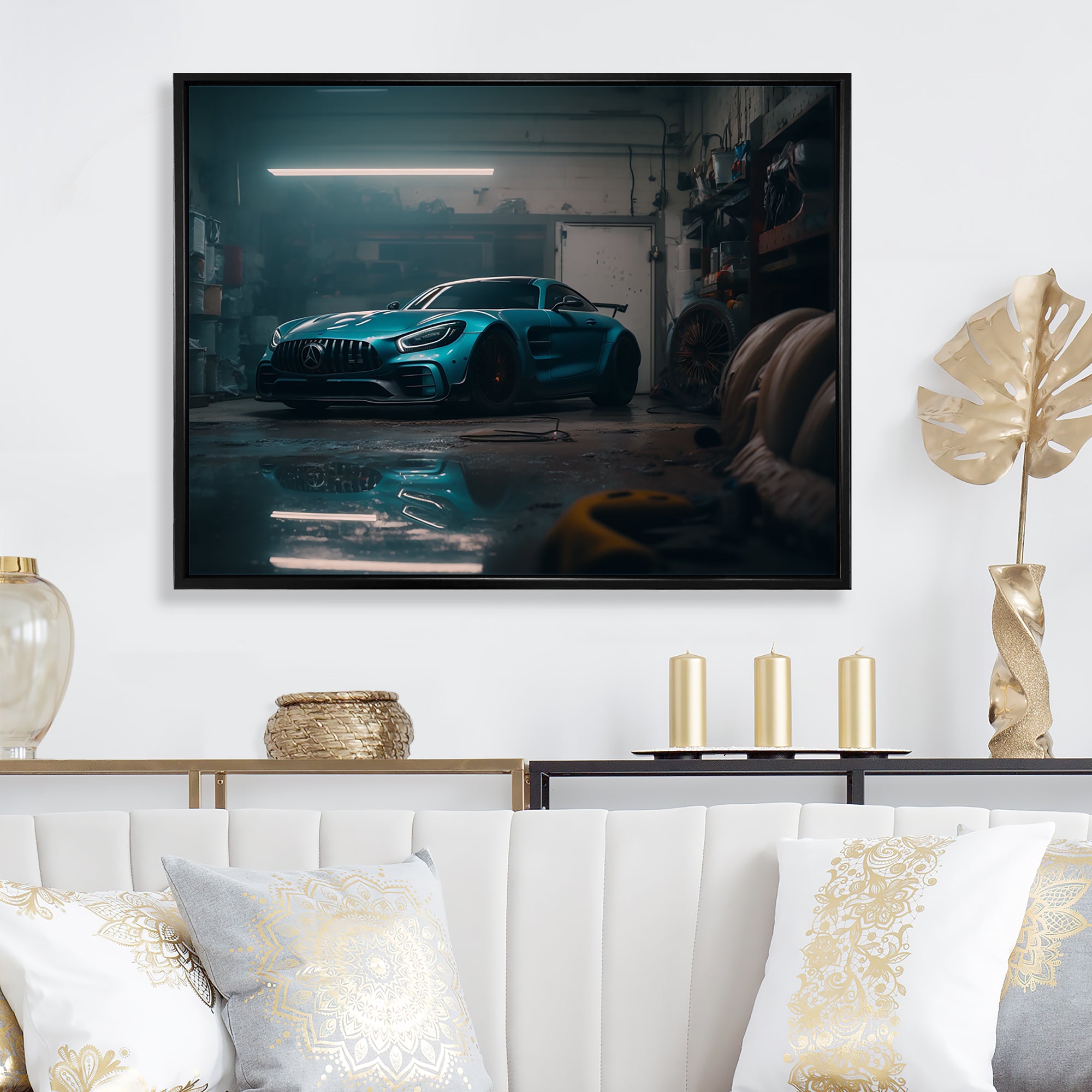 Gt In Underground Garage - Car Exotic Canvas Wall Art
