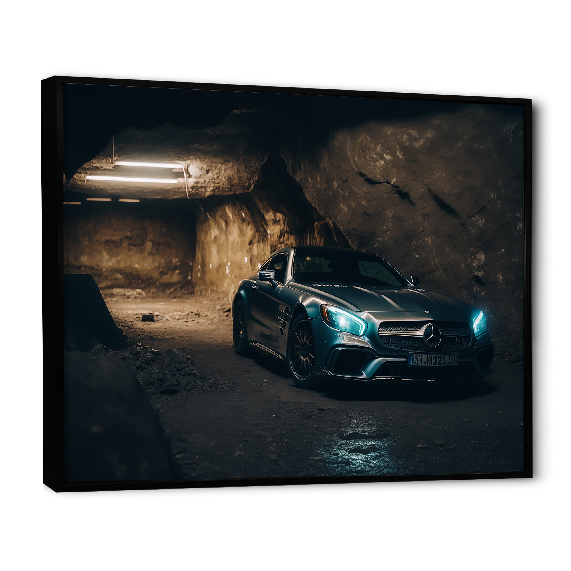 SL In Underground Garage - Car Exotic Canvas Wall Art