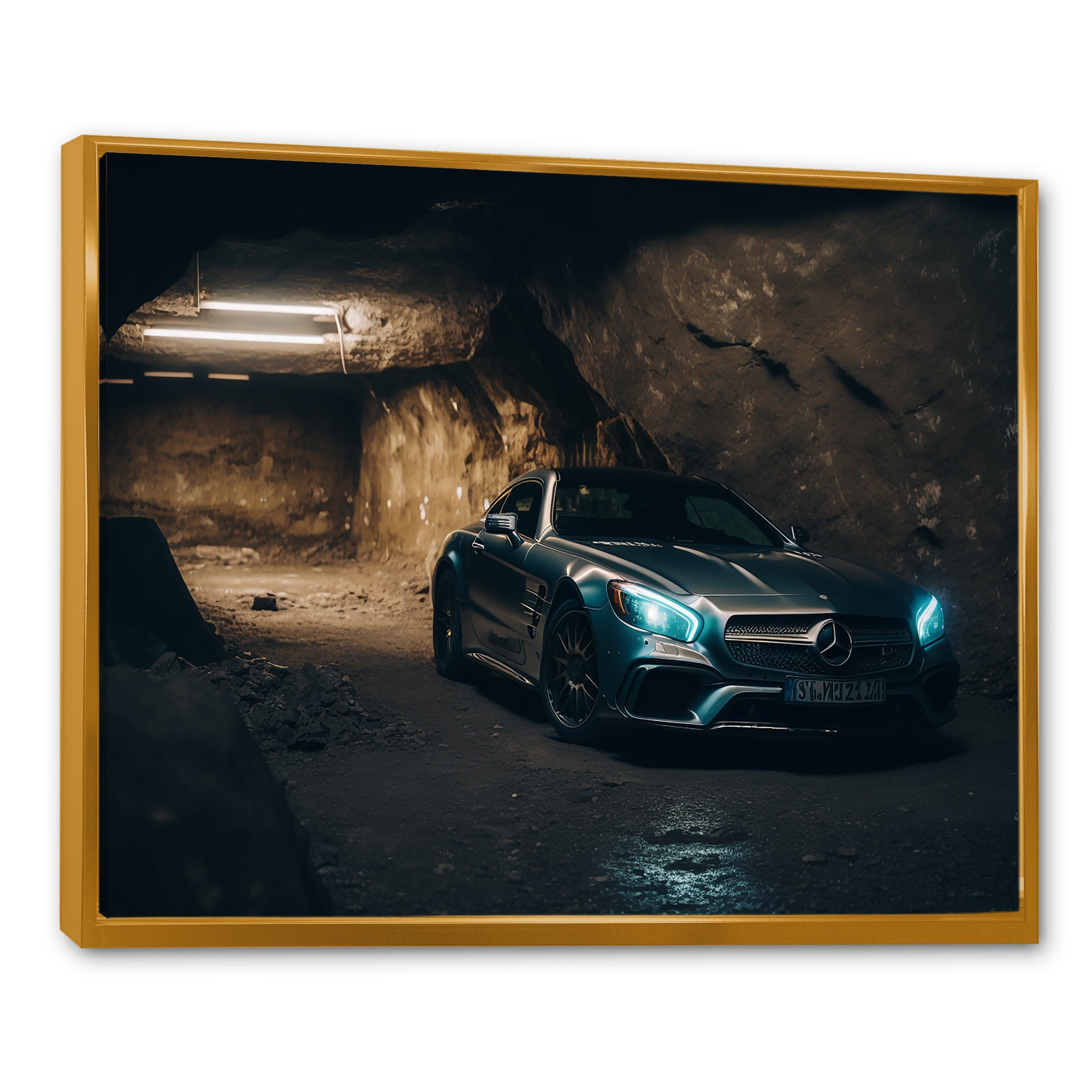 SL In Underground Garage - Car Exotic Canvas Wall Art