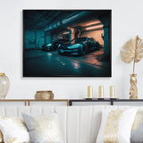 Hybrid Power In Underground Garage - Car Exotic Canvas Wall Art