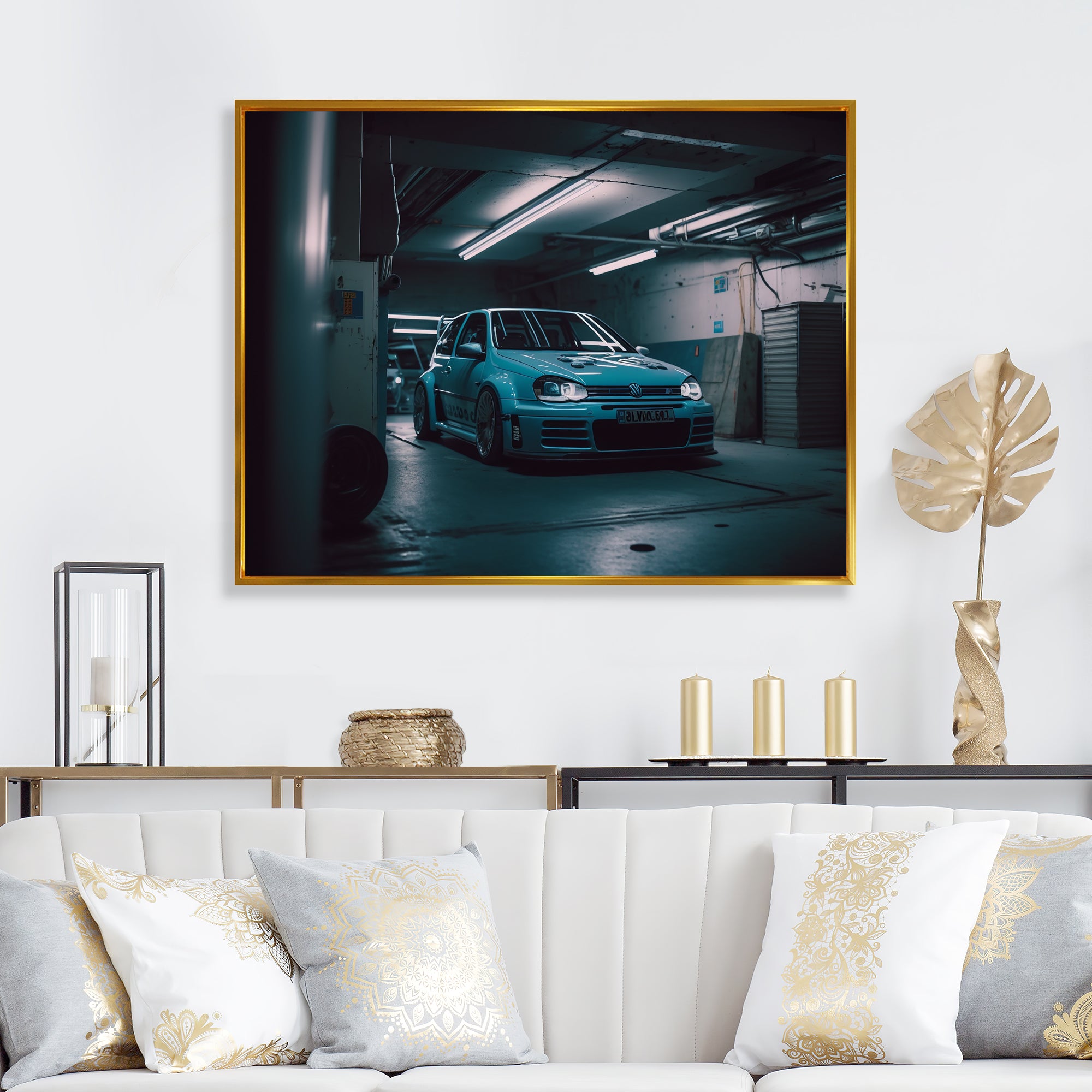 32R In Underground Garage - Car Exotic Canvas Wall Art