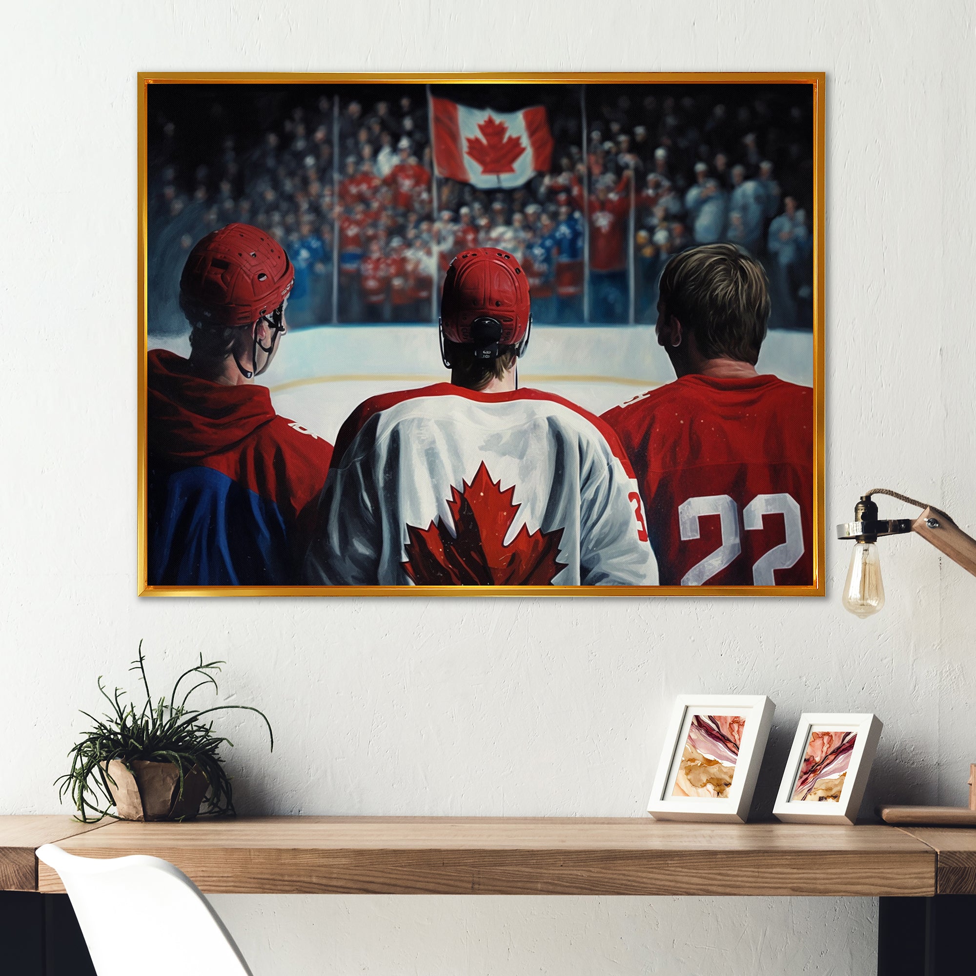 Hocky Players During Game - Sport Hockey Canvas Wall Art
