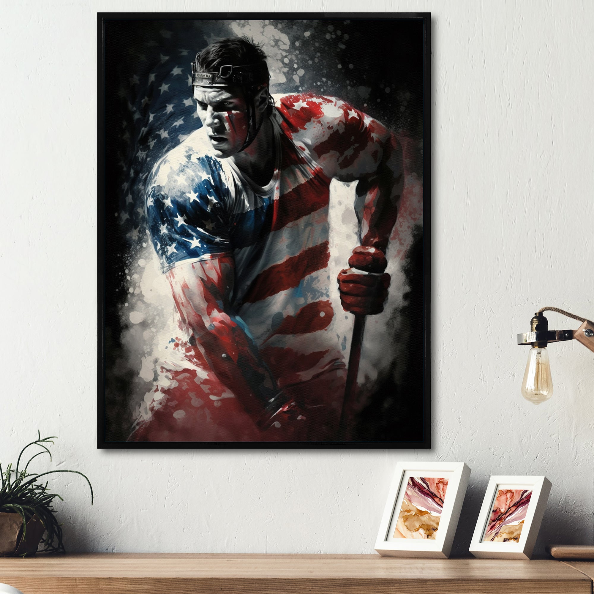 Hockey Playing On The Rink - Sport Hockey Canvas Wall Art