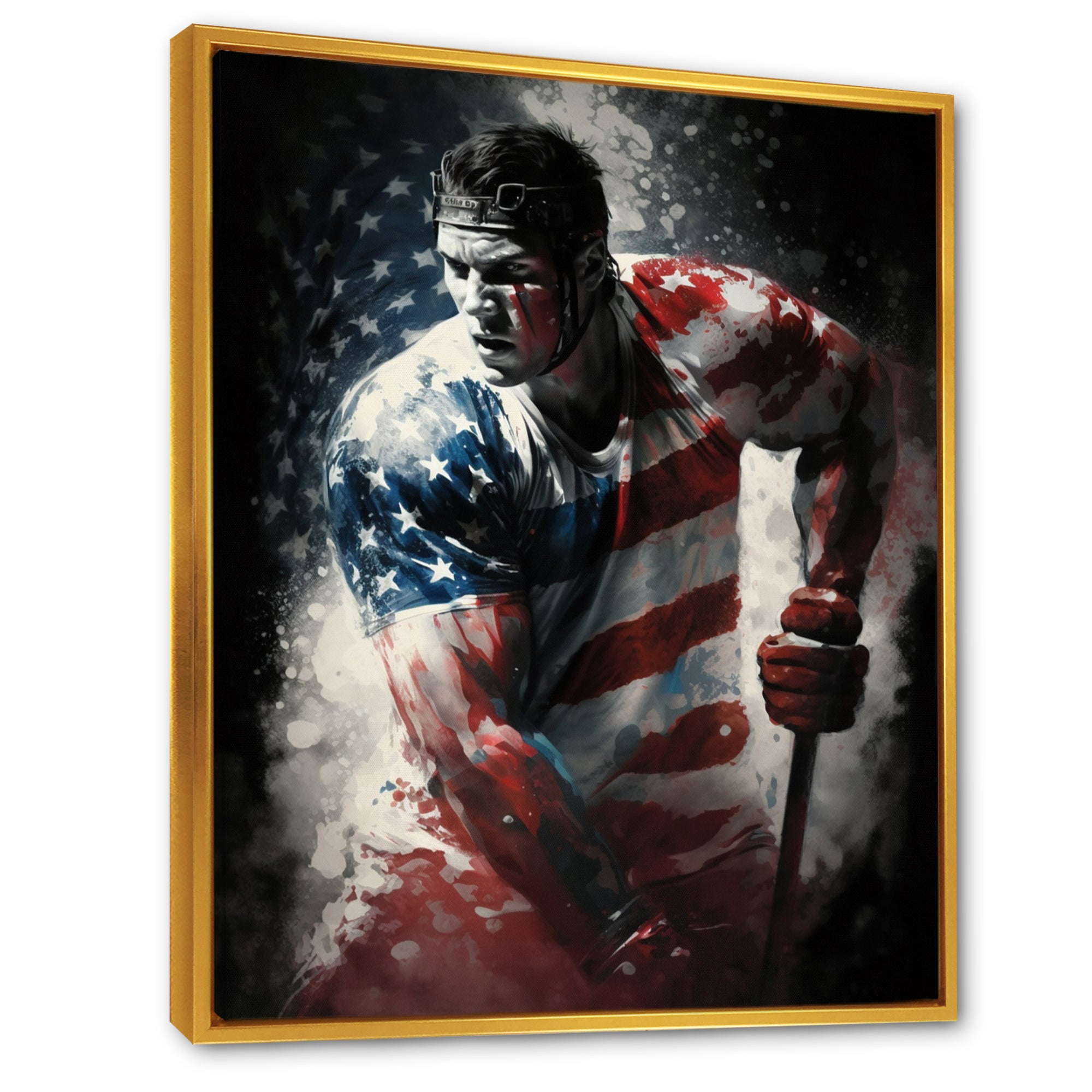 Hockey Playing On The Rink - Sport Hockey Canvas Wall Art