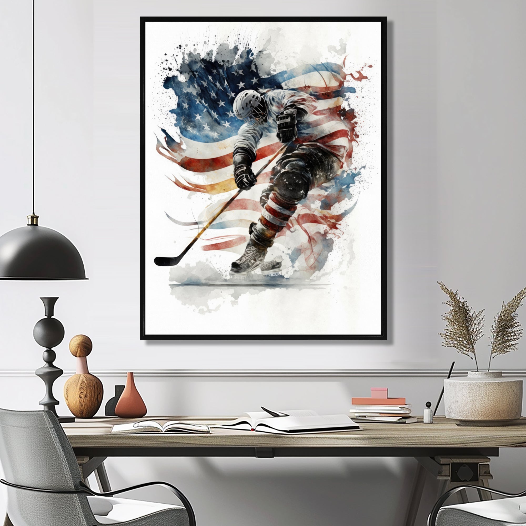 Hockey Player On The Rink During Game I - Sport Hockey Canvas Wall Art