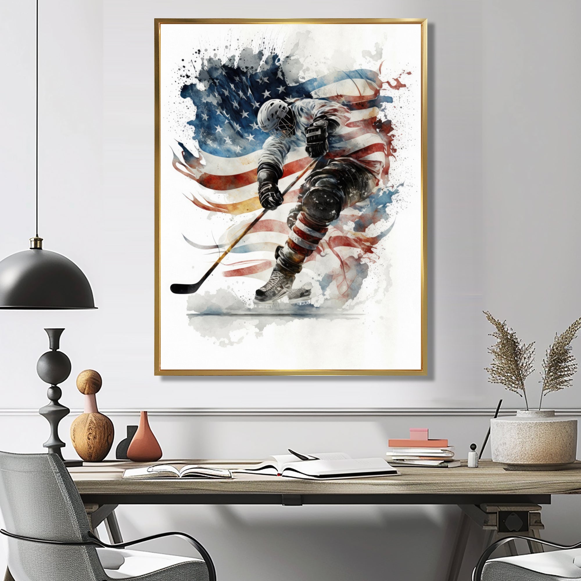 Hockey Player On The Rink During Game I - Sport Hockey Canvas Wall Art