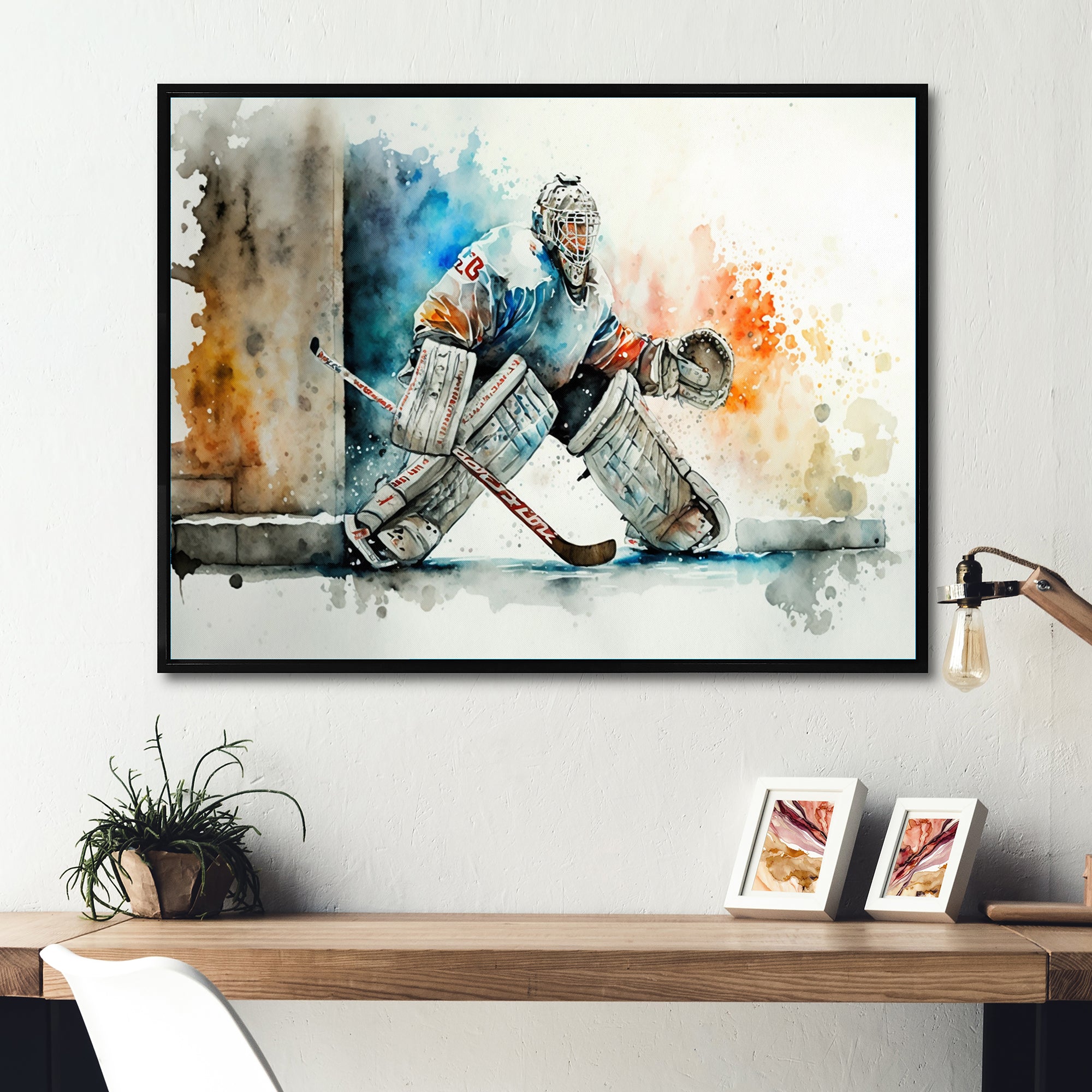 Goal Tender During Game I - Sport Hockey Canvas Wall Art