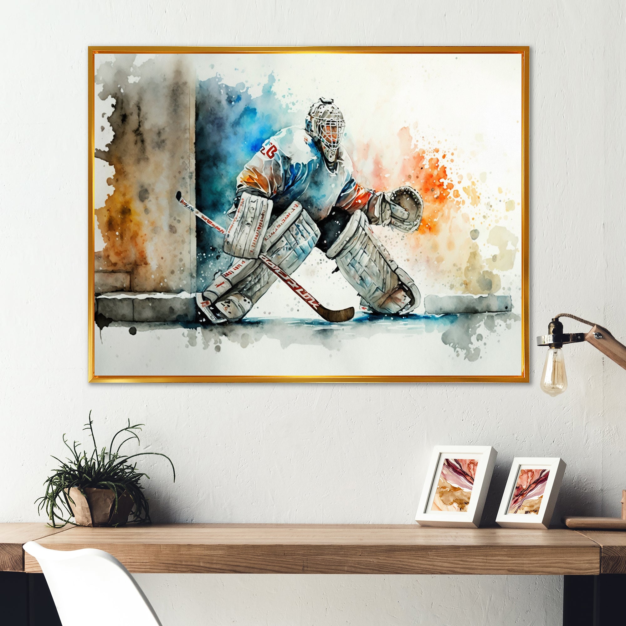 Goal Tender During Game I - Sport Hockey Canvas Wall Art