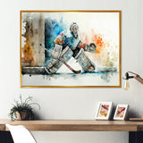Goal Tender During Game I - Sport Hockey Canvas Wall Art