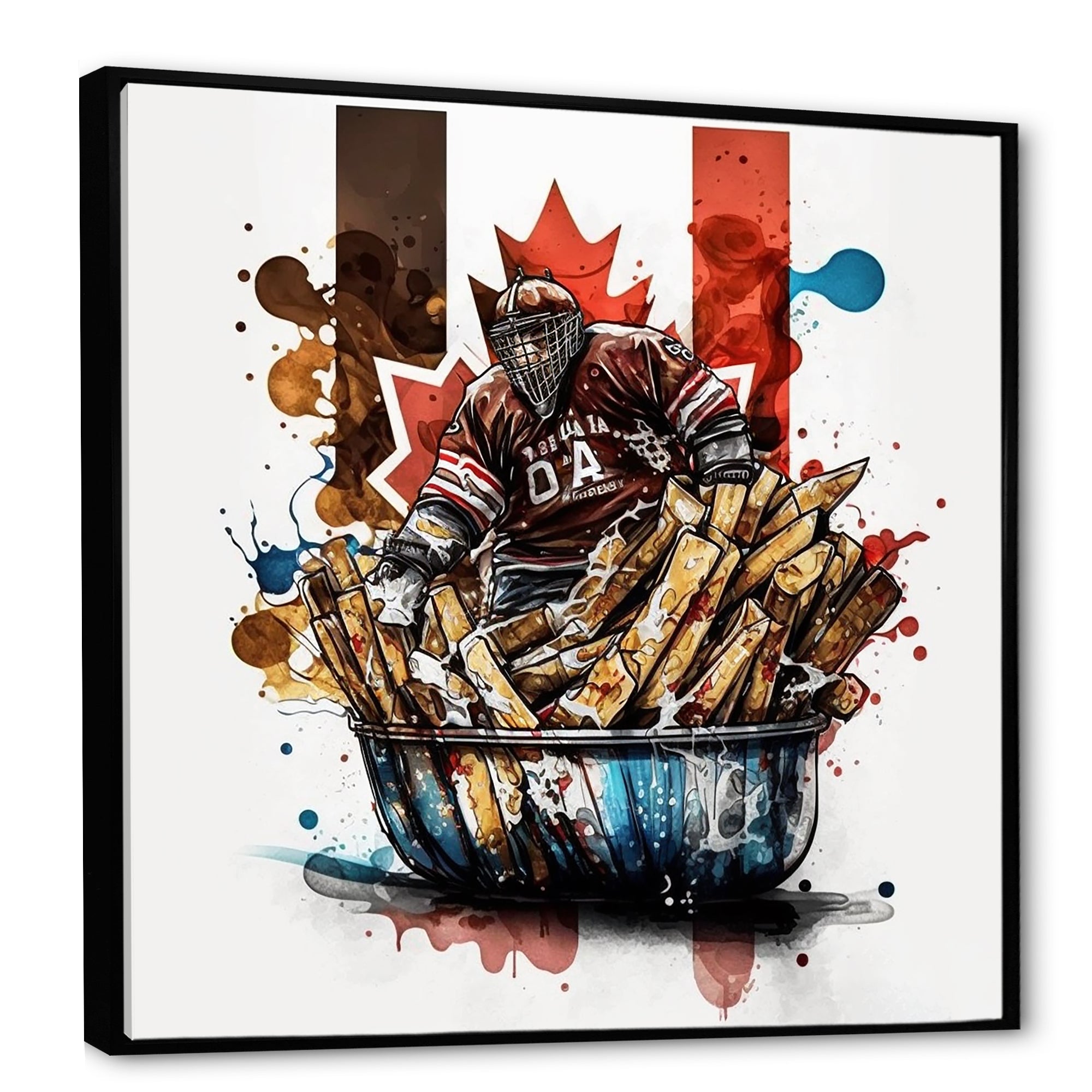Goal Tender In Poutine I - Sport Hockey Canvas Wall Art