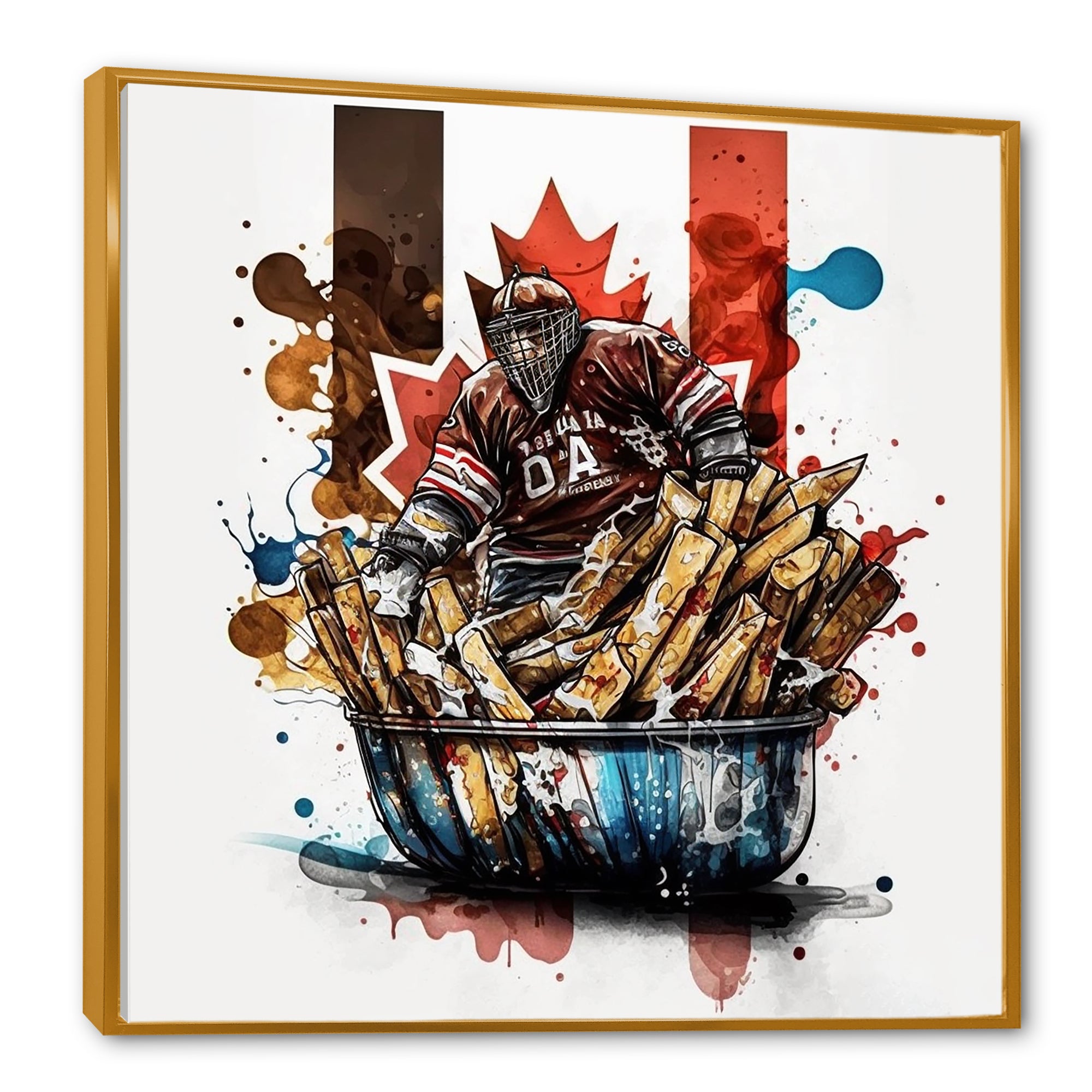 Goal Tender In Poutine I - Sport Hockey Canvas Wall Art