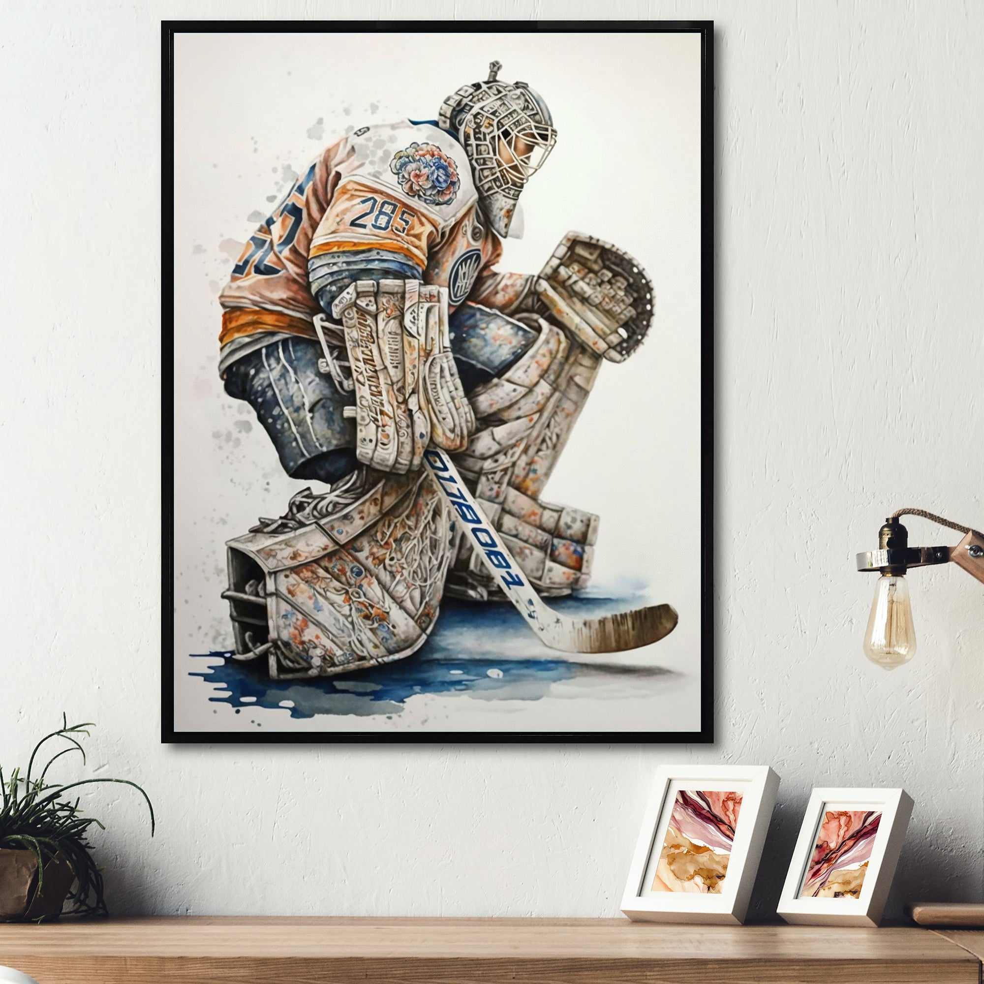 Goal Keeper During Hockey Game I - Sport Hockey Canvas Wall Art