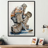 Goal Keeper During Hockey Game I - Sport Hockey Canvas Wall Art